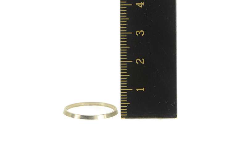 14K White Gold Vintage NOS 1950's 1.3mm Grooved Band Ring