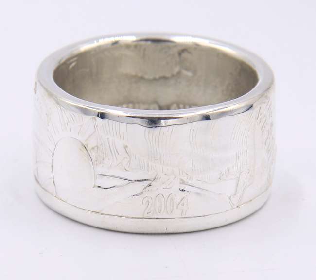 Sterling Silver Dollar Coin Ring