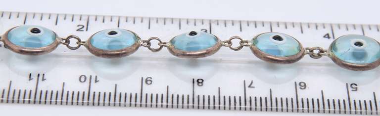 Vintage Sterling Silver Devil Eye Bracelet