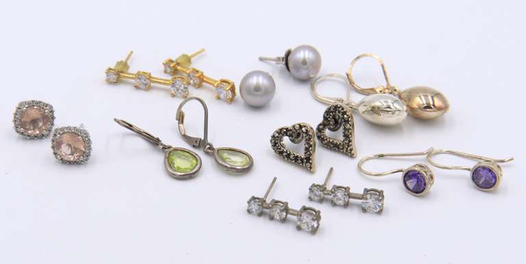 Group Lot of Vintage Sterling Silver Earrings