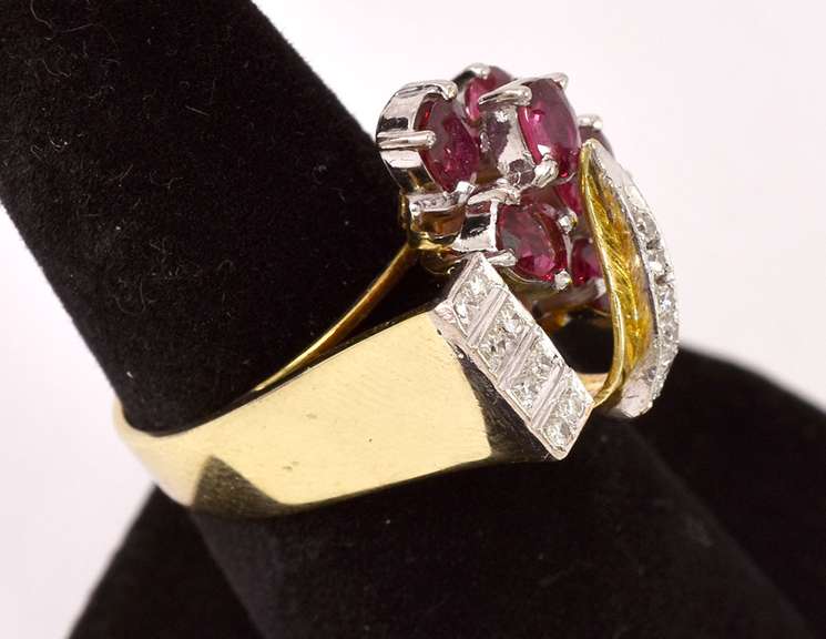 Delightful Ruby and Diamond Ring in 14K Yellow Gold