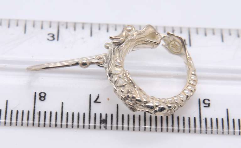 John Hardy Naga Dragon Drop Hoop Earrings