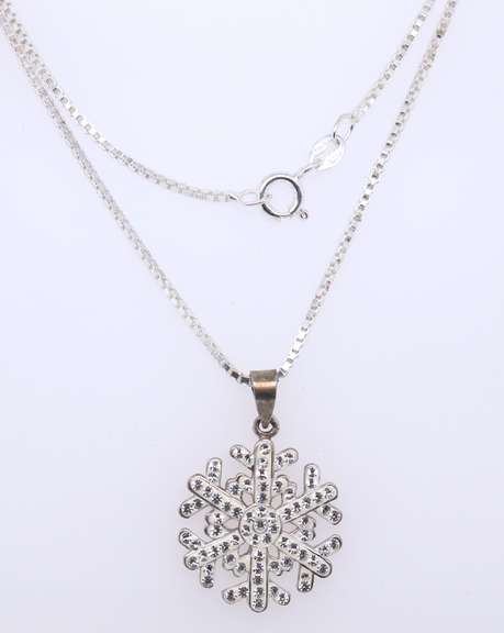 Sterling Silver Snowflake Pendant on Chain