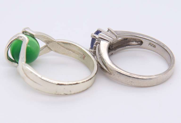 Lot of 2 Vintage Sterling Silver Rings