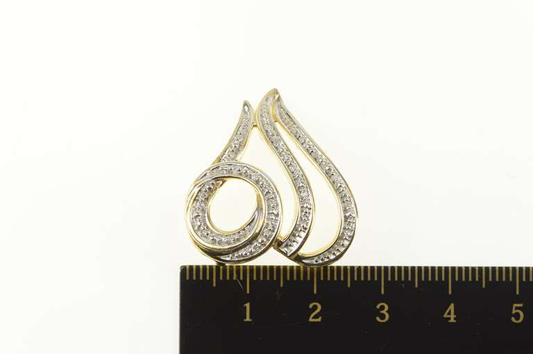 10K Yellow Gold Heart Diamond Inset Loop Love Symbol Pendant