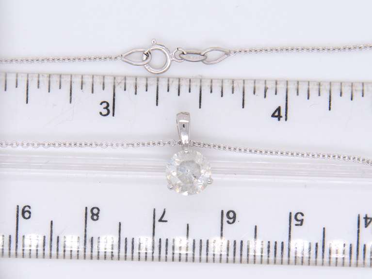Sparkling White Gold 1ct Diamond Pendant on Chain