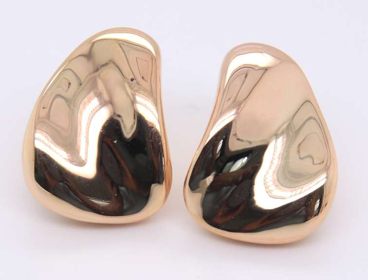 Amazing Yellow Gold Thumb Print Earrings