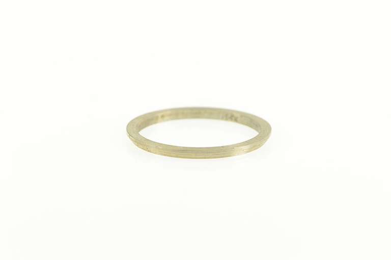 14K White Gold Vintage NOS 1950's Grooved Simple Band Ring