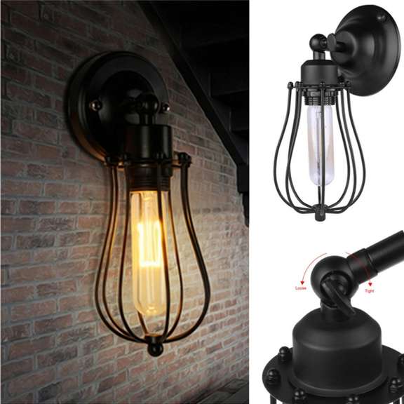 E27 40W Rustic Vintage Wall Light Industrial Style Iron