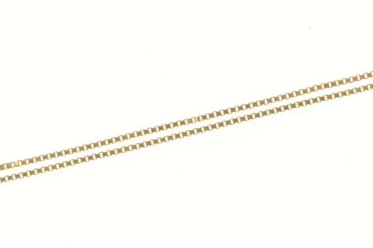 14K Yellow Gold 0.9mm Box Square Classic Simple Chain Necklace