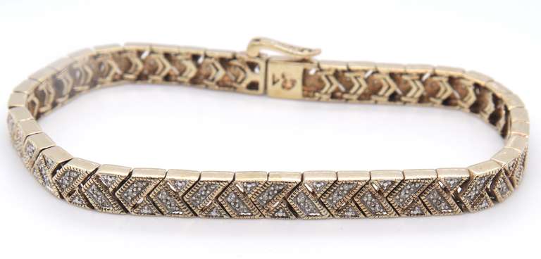 Vintage Sterling Silver Crystal Bracelet
