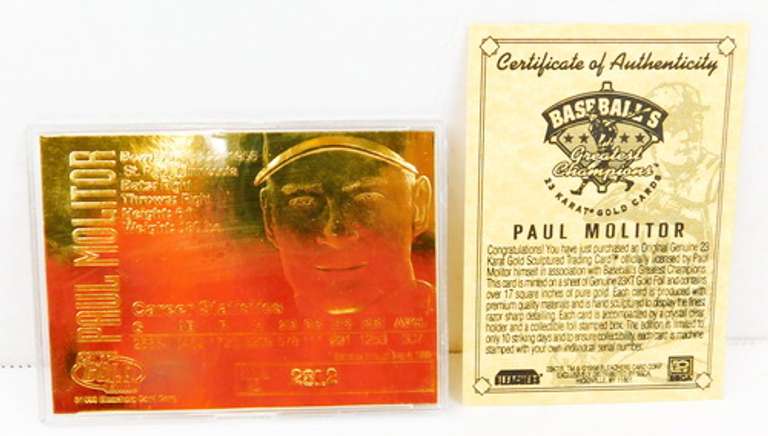 Paul Molitor 23KT Gold 1998 Baseball Card