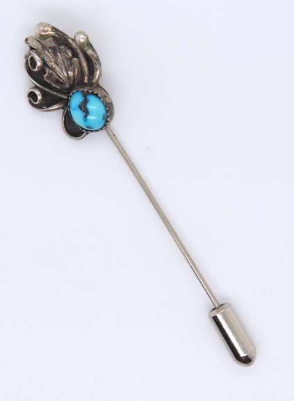 Vintage Sterling Silver Turquoise Pin