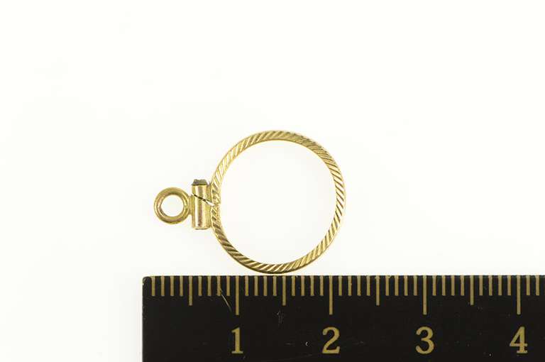 14K Yellow Gold 13.5mm Grooved 1/20 oz. Gold Panda Coin Charm/Pendant