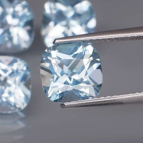 Matched! 4 piece 10.44ct full fire sky blue Topaz set