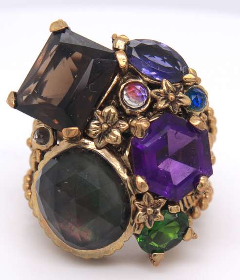 Stephen Dweck Multi Stone Bronze Ring