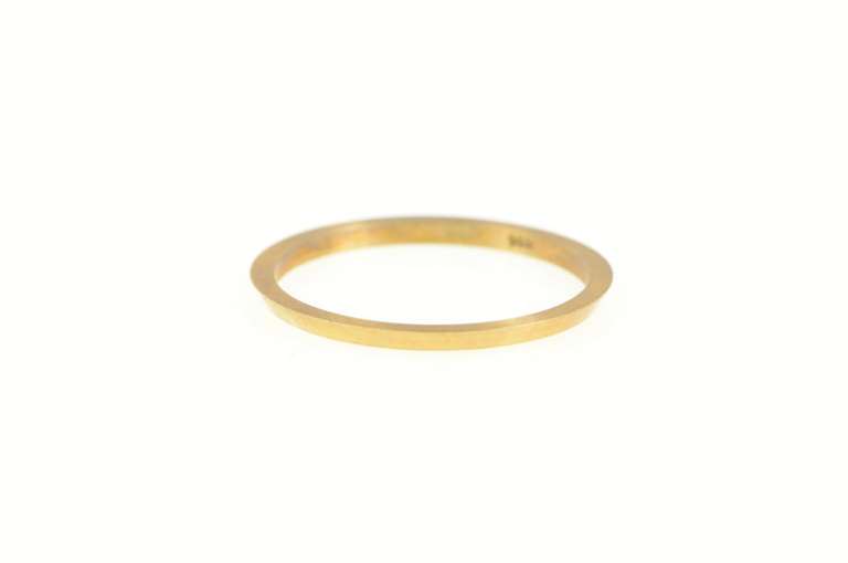 14K Yellow Gold 1.3mm Vintage NOS 1950's Simple Band Plain Ring