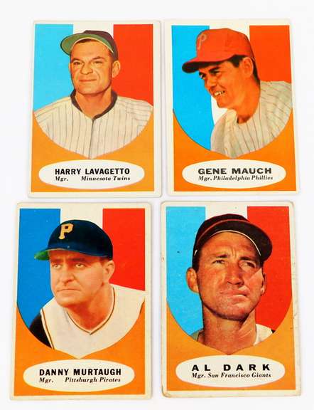 4 Topps 1961 Manager Baseball Cards