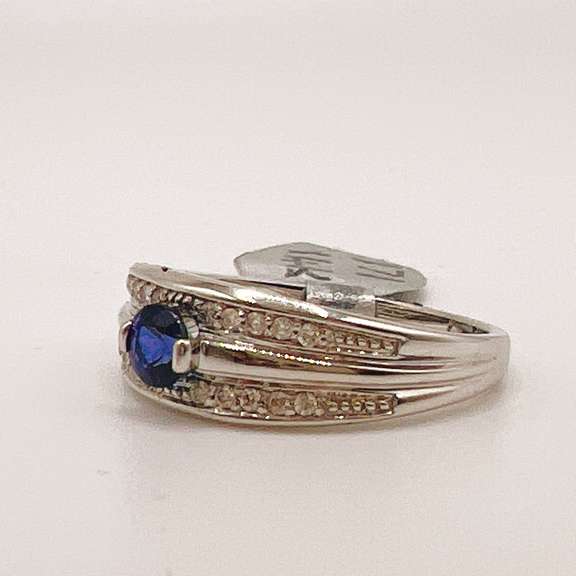 14kt Gold, Blue Sapphire, & Diamond Cocktail Ring