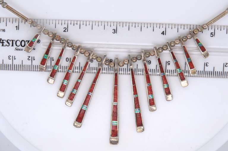 Vintage Sterling Silver American Indian Necklace