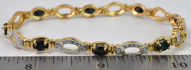 Vermeil Sapphire Bracelet With Silver Accents