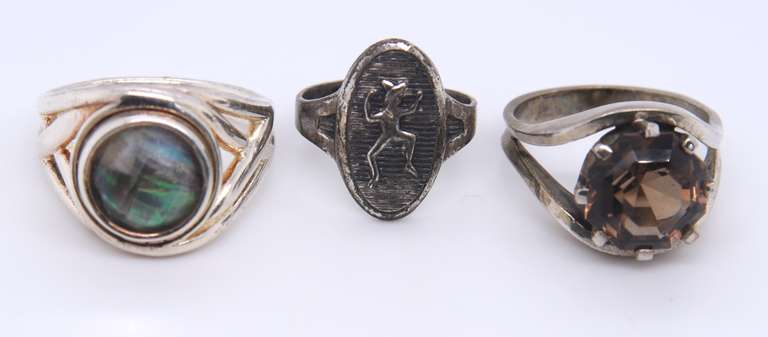 Vintage Sterling Silver Lot of 3 Rings