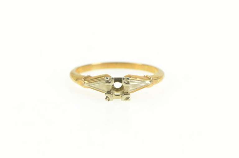 14K Yellow Gold Vintage NOS 1950's 2.8mm Engagement Setting Ring