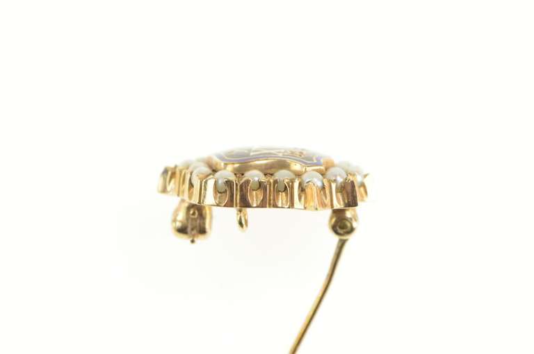 10K Yellow Gold Theta Delta Chi Black Enamel Frat Lapel Pin/Brooch