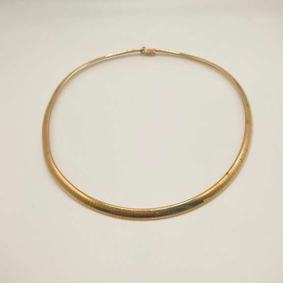 14kt Solid Yellow Gold Omega Necklace