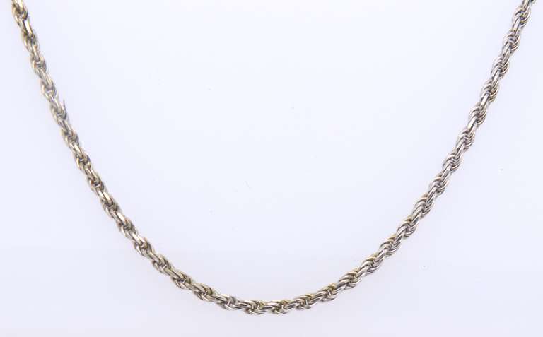 Vintage Italian Sterling Silver Rope Chain Necklace