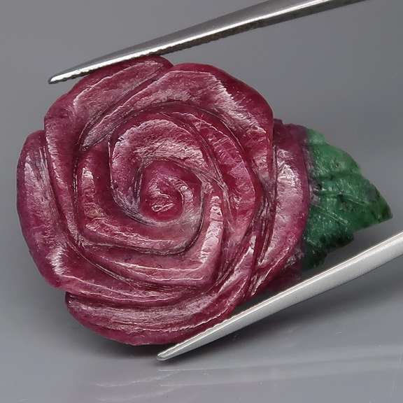 Captivating 51.71ct hand carved Ruby in Zoisite