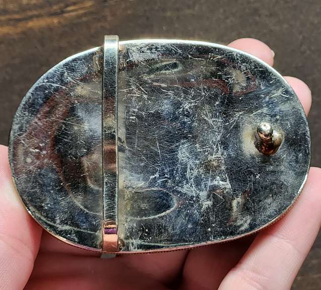 Huge! 690ct well marbled light blue Turquoise buckle