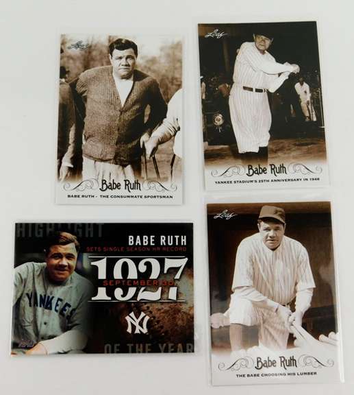 4 Babe Ruth Baseball Cards