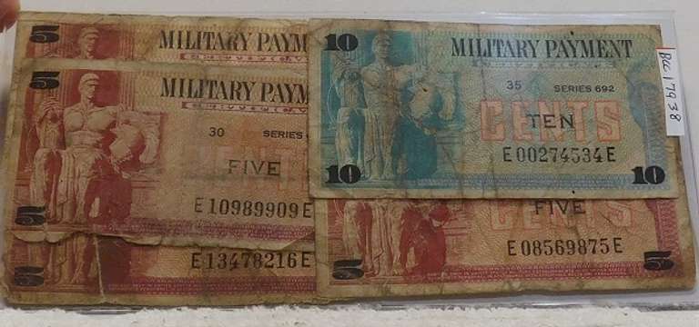 5 Notes: Mil Pmt Certs 3 ea 10 cent; 3 ea 5 cent; Ser 692