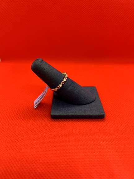 DELICATE 14K ROSE GOLD RUBY AND DIAMOND RING