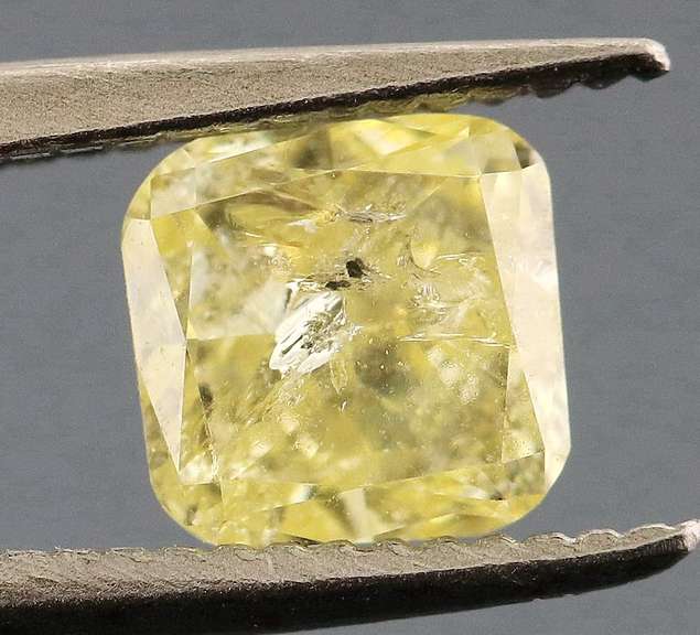 Stunning .33ct cushion cut yellow Diamond