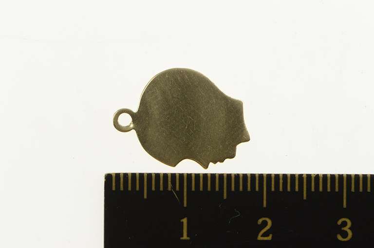 14K Yellow Gold Retro Boy Profile Child Kid's Engravable Charm/Pendant