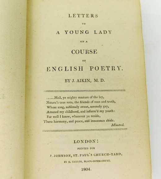 1804 Letters To a Young Lady on English Poetry