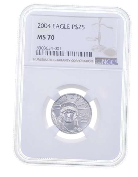 MS70 2004 $25 1/4 Oz. American Platinum Eagle - Graded NGC