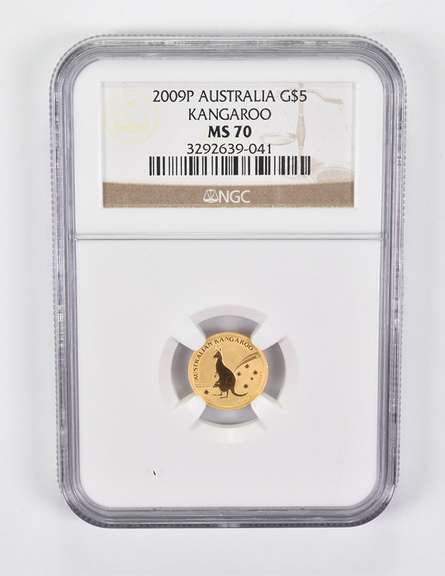 MS70 2009-P Australia $5 Gold Kangaroo NGC
