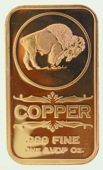 Buffalo Nickel 1 oz .999 Fine Copper Bar