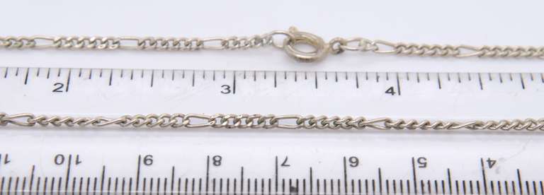 Vintage Sterling Silver Figaro Chain Necklace