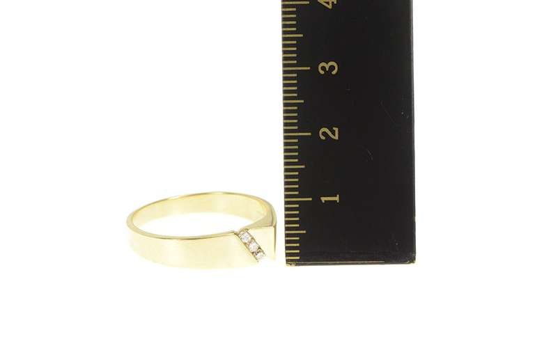 14K Yellow Gold Squared Diamond Asymmetrical Wedding Ring