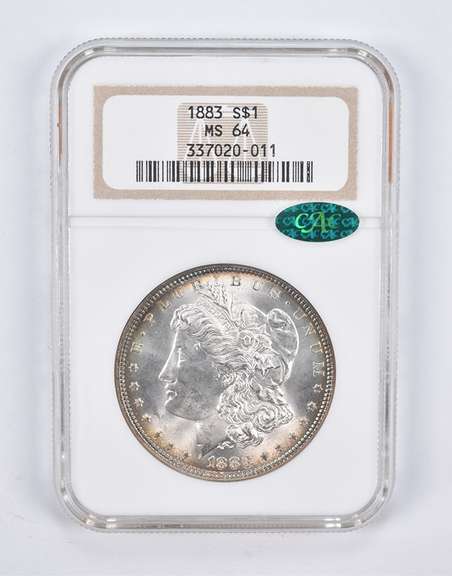 MS64 1883 Morgan Silver Dollar CAC NGC