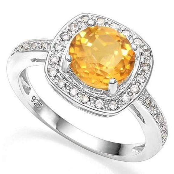 2.00 CT AZOTIC GEMSTONE & CREATED WHITE SAPPHIRE 925 STERLING SILVER RING