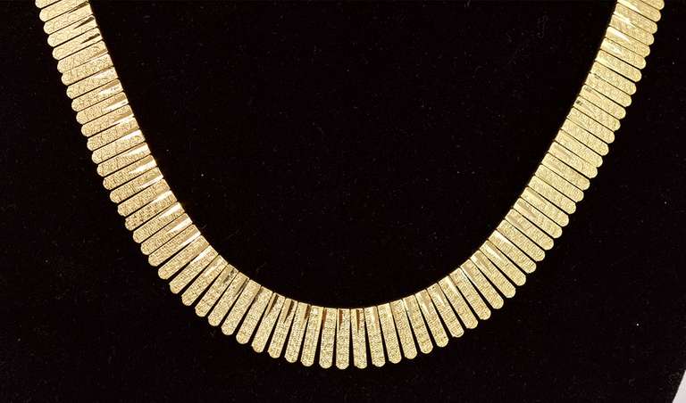 Gorgeous Fringe Link Necklace in 14K Yellow Gold