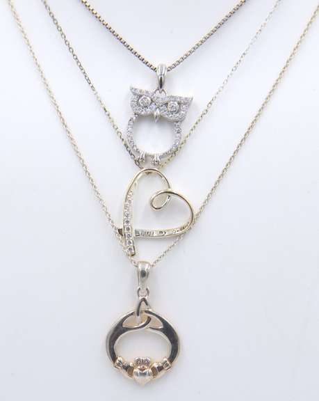 Vintage Sterling Silver Lot of 3 Necklaces