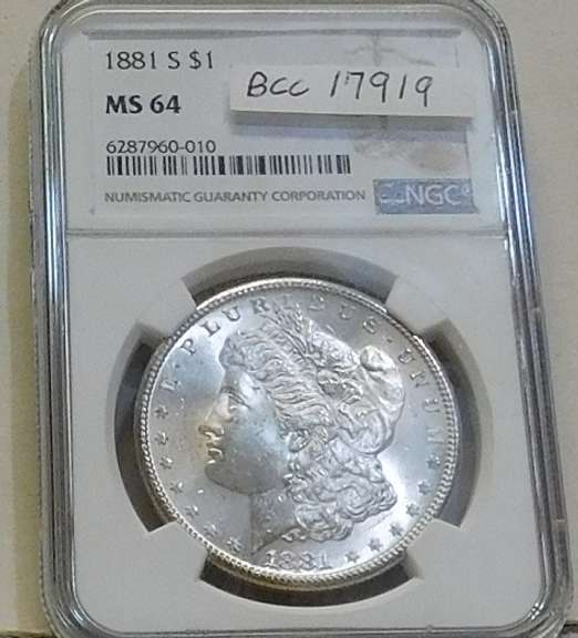 1881-S Morgan Dol NGC MS-64