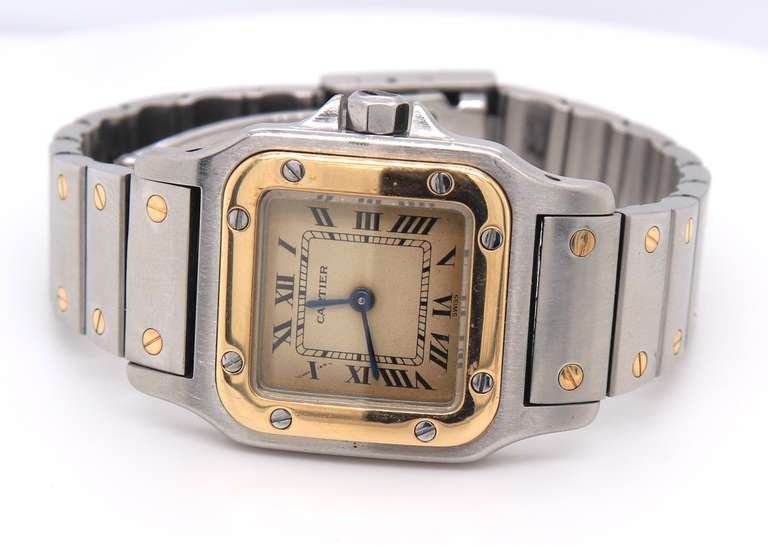 Cartier Santos Galbee Quartz 2 Tone Watch