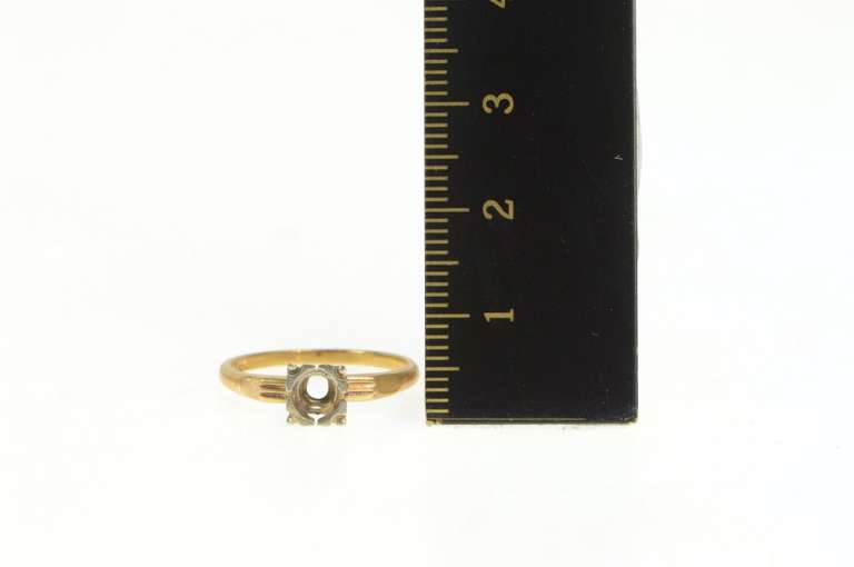 14K Yellow Gold 4.4mm Vintage NOS 1950's Engagement Setting Ring